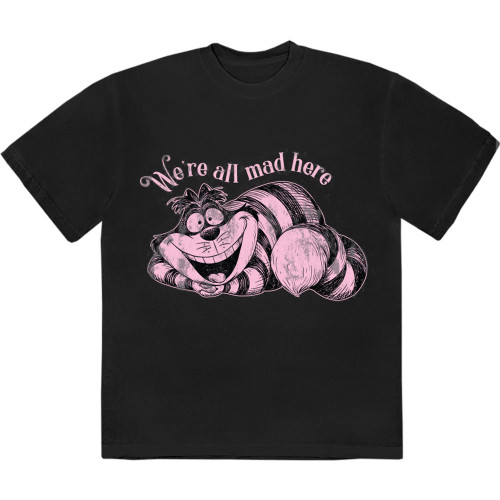 Disney Alice In Wonderland 'We're All Mad Here' (Black) T-Shirt