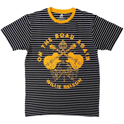 Willie Nelson 'On The Road Again' (Multicoloured) Eco Ringer T-Shirt