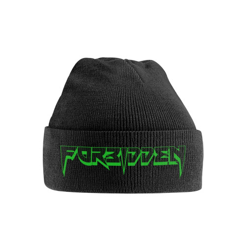 Forbidden 'Green Logo' (Black) Cuffed Beanie Hat