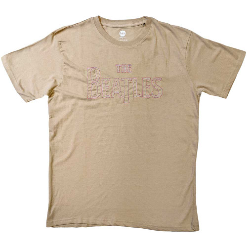 The Beatles 'Drop T Embroidered' (Sand) Eco T-Shirt