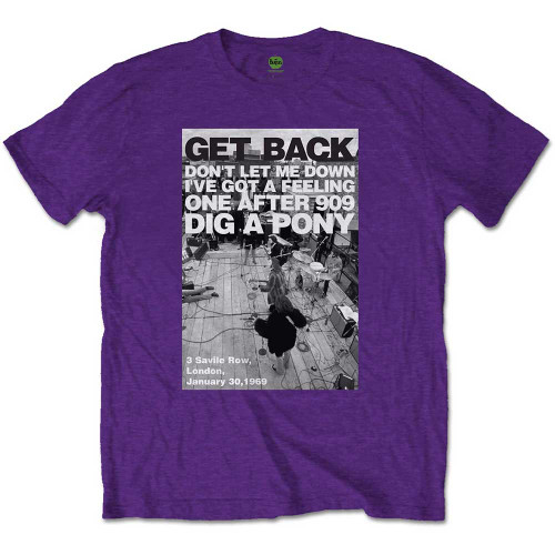 The Beatles 'Rooftop Shot' (Purple) T-Shirt