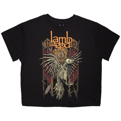 Lamb Of God 'Crow' (Black) Womens Eco Crop Top