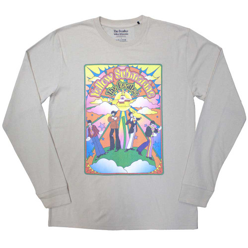 The Beatles 'Yellow Submarine Tracklist' (White) Long Sleeve Eco Shirt