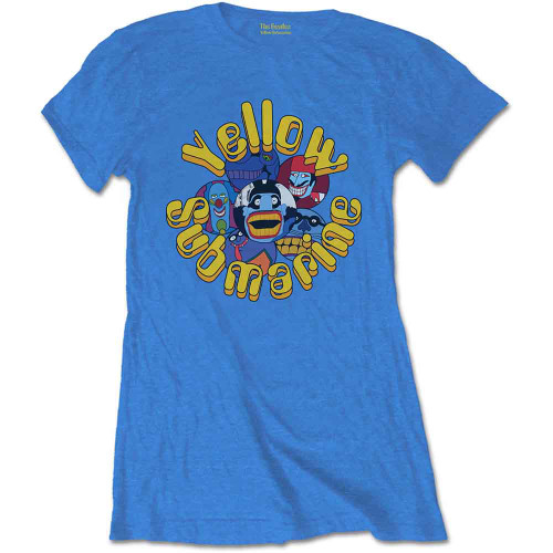 The Beatles 'Yellow Submarine Baddies' (Blue) Womens Fitted T-Shirt