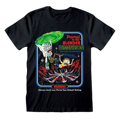 Steven Rhodes 'Rick And Morty Portal' (Black) T-Shirt