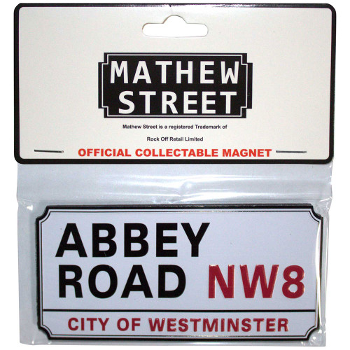 Rock Off 'Abbey Road NW London Sign Embossed' Fridge Magnet