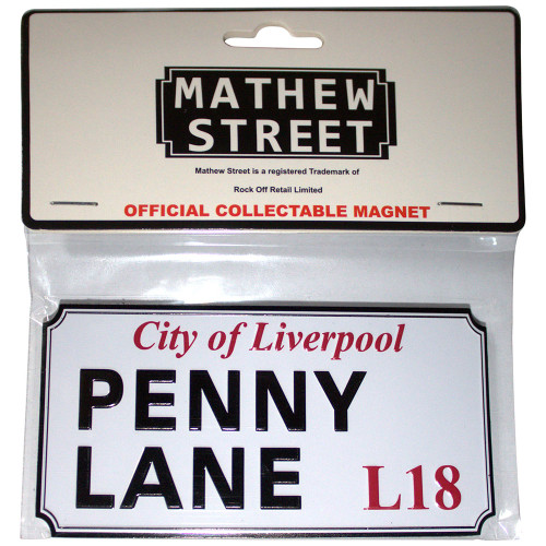 Rock Off 'Penny Lane Liverpool Sign Embossed' Fridge Magnet