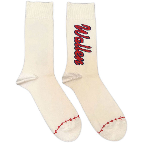 Morgan Wallen 'Red Logo Baseball' (Natural) Socks (One Size = UK 7-11)