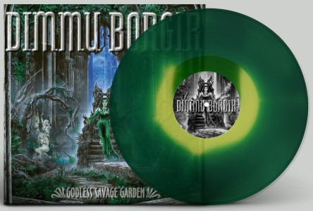 Dimmu Borgir 'Godless Savage Garden' LP Neon Yellow Dark Green Ink Spot Vinyl