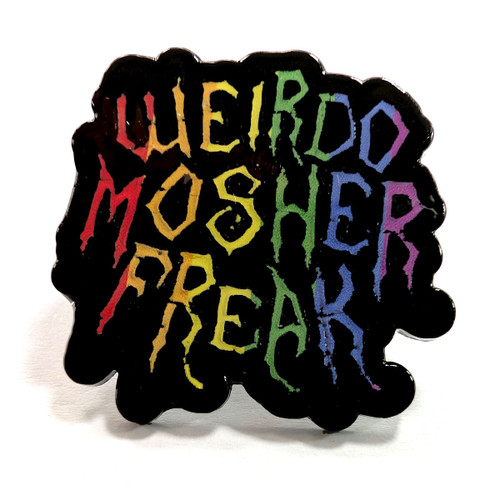 SLF 'Weirdo Mosher Freak Rainbow' Pin Badge
