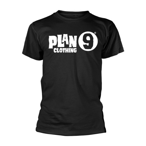 Plan 9 'White Logo' (Black) T-Shirt Front