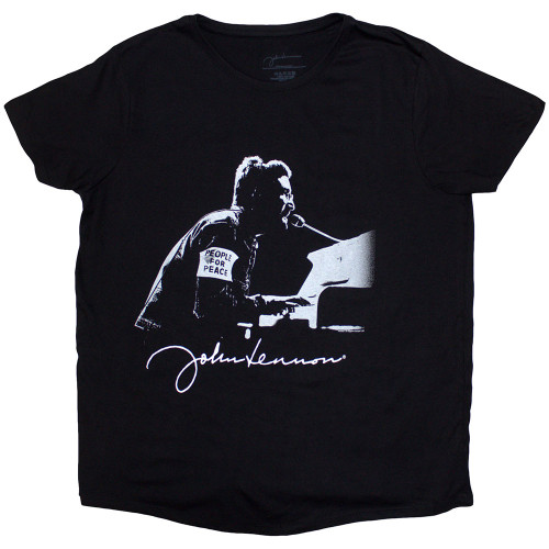 John Lennon 'People for Peace' (Black) Womens Fitted T-Shirt