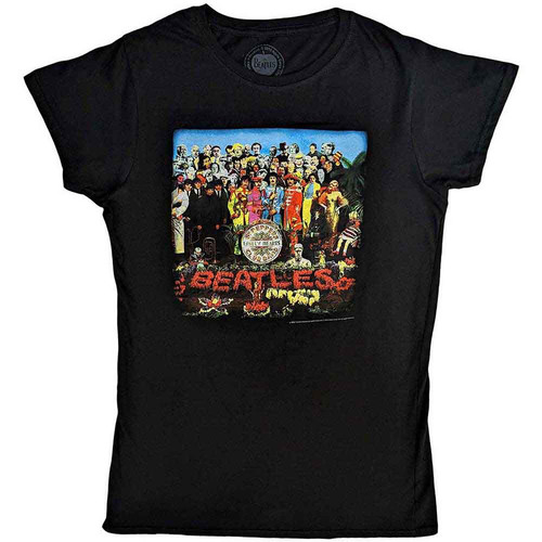 The Beatles 'Vintage Sgt Pepper' (Black) Womens Fitted T-Shirt