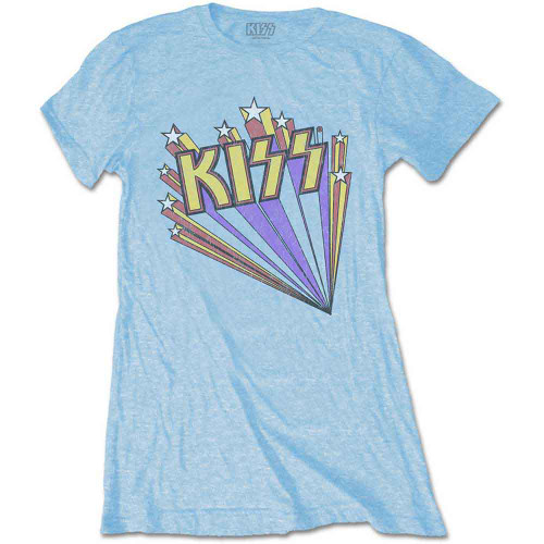 KISS 'Stars' (Light Blue) Womens Fitted T-Shirt