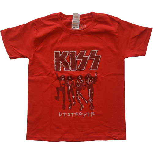 KISS 'Destroyer Sketch' (Red) Kids T-Shirt