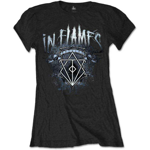 In Flames 'Battles Crest' (Black) Womens Fitted T-Shirt