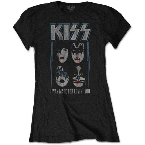 KISS 'Made For Lovin' You' (Black) Womens Fitted T-Shirt