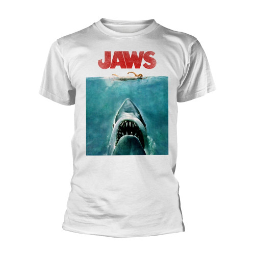 Jaws 'Poster Distressed Text' (White) T-Shirt