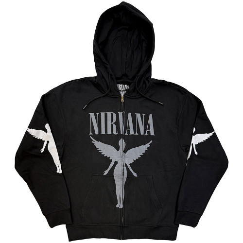 Nirvana 'In Utero Mono' (Charcoal Grey) Zip Up Eco Hoodie