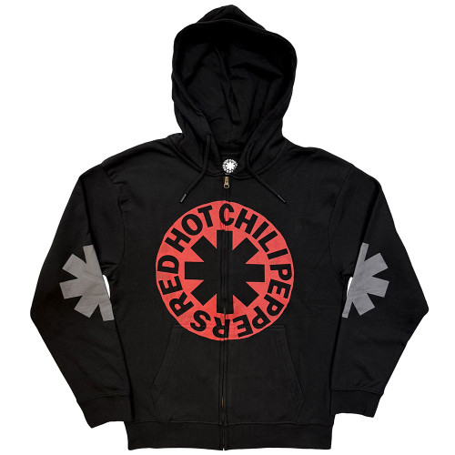 Red Hot Chili Peppers 'Red Asterisk' (Black) Zip Up Hoodie Â