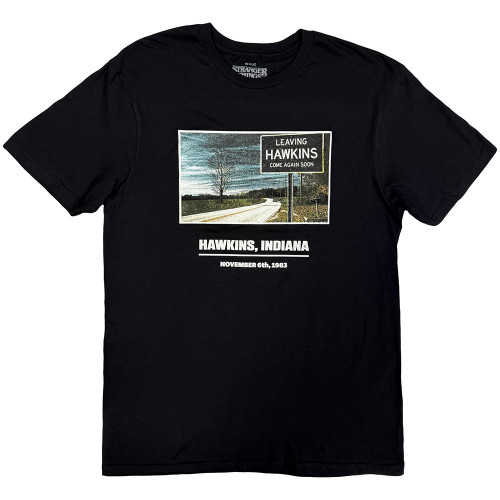 Stranger Things 'Hawkins Indiana' (Black) T-Shirt