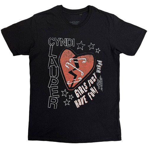 Cyndi Lauper 'Heart' (Black) T-Shirt
