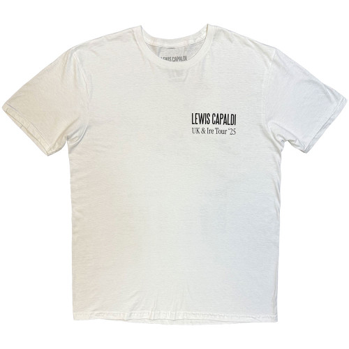 Lewis Capaldi 'Flowers UK Tour '25' (White) T-Shirt