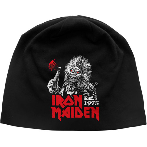 Iron Maiden 'Run For Your Lives JD Print' (Black) Beanie Hat