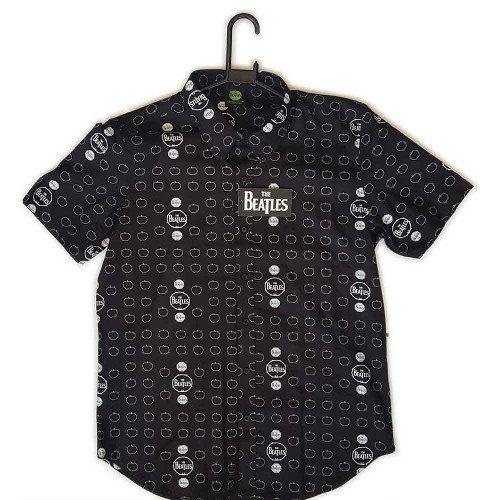 The Beatles 'Drum & Apples v2' (Black) Casual Shirt
