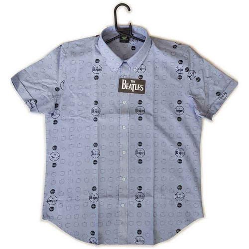 The Beatles 'Drum & Apples v2' (Oxford Blue) Casual Shirt