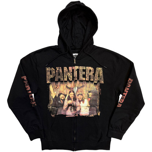 Pantera 'Bong Group' (Black) Zip Up Eco Hoodie