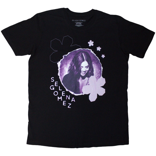 Selena Gomez 'Purple Floral' (Black) T-Shirt