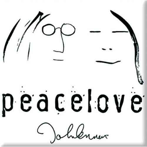 John Lennon 'Peacelove Black On White' Fridge Magnet