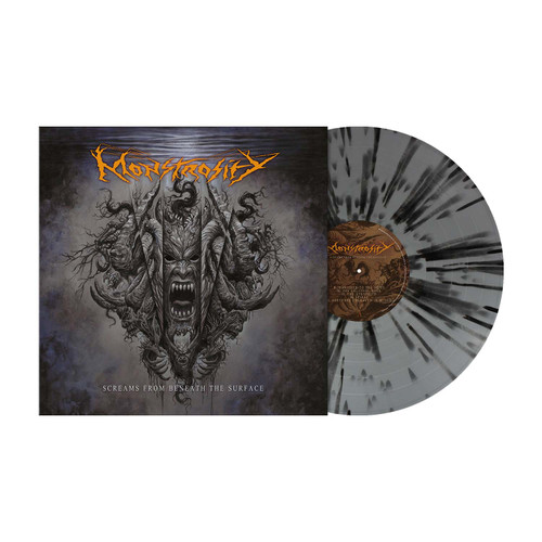Monstrosity 'Screams from Beneath the Surface' LP Silver Black Splatter Vinyl