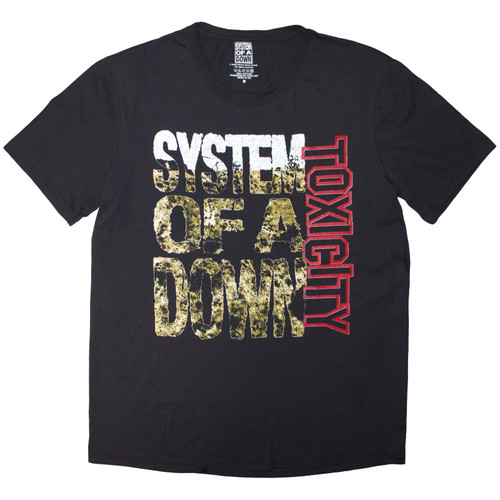System of a Down 'Toxicity Stack' (Grey) T-Shirt
