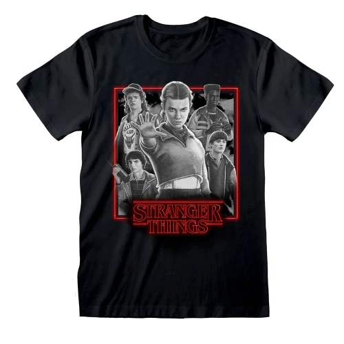 Stranger Things 'Glowing Box Grayscale' (Black) T-Shirt