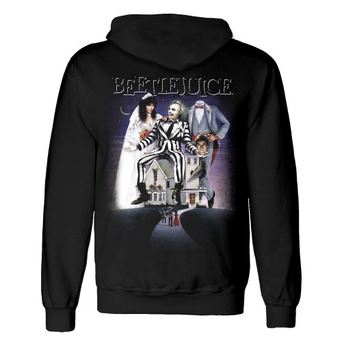 Beetlejuice 'Poster' (Black) Pull Over Hoodie Back
