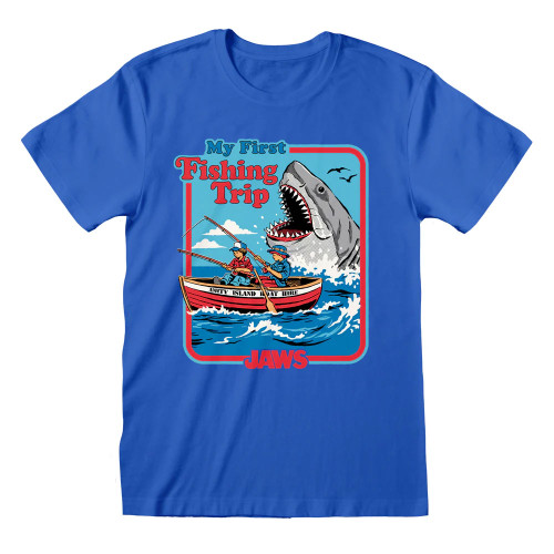 Steven Rhodes 'Jaws My First Fishing Trip' (Blue) T-Shirt
