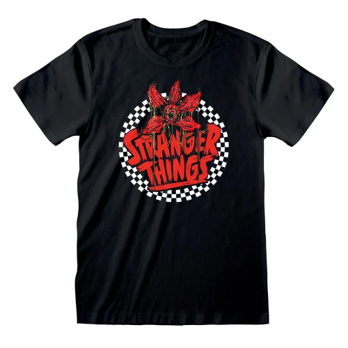 Stranger Things 'Checkered Circle' (Black) T-Shirt