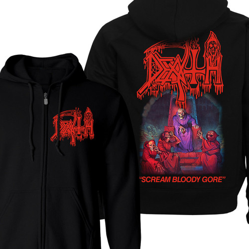 Death 'Scream Bloody Gore' (Black) Zip Up Hoodie - US Import