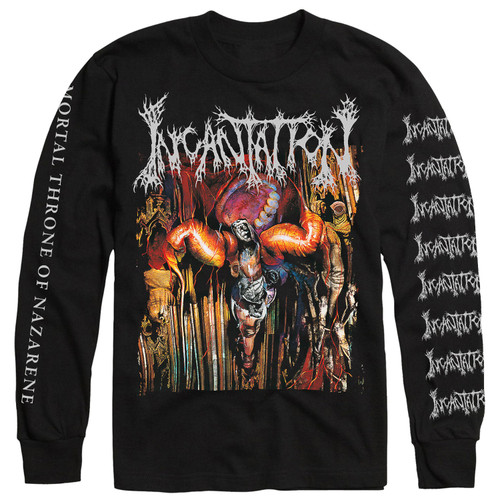 Incantation 'Mortal Throne Of Nazarene' (Black) Long Sleeve Shirt - US Import