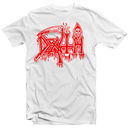Death 'Classic Logo Red on White' (White) T-Shirt - US Import