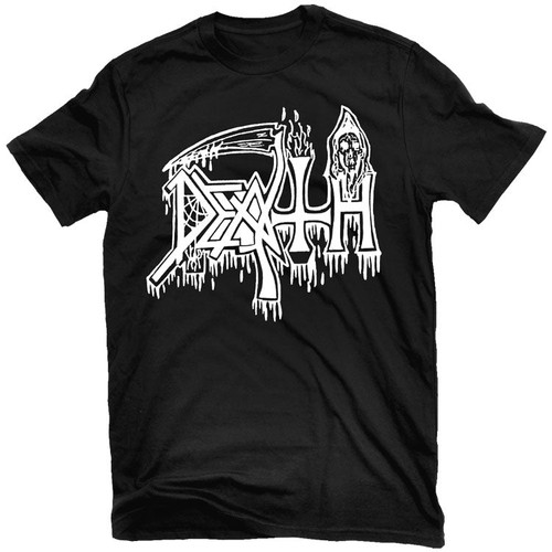 Death 'Classic Logo White on Black' (Black) T-Shirt - US Import