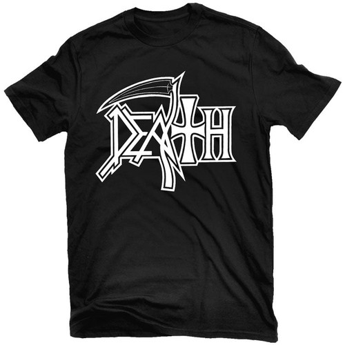 Death 'New Logo White on Black' (Black) T-Shirt - US Import