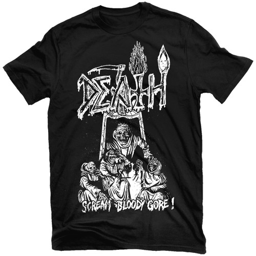 Death 'Scream Bloody Gore Line Art Black' (Black) T-Shirt - US Import
