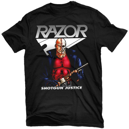 Razor 'Shotgun Justice' (Black) T-Shirt - US Import