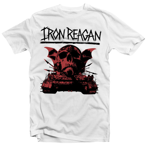 Iron Reagan 'Warning' (White) T-Shirt - US Import
