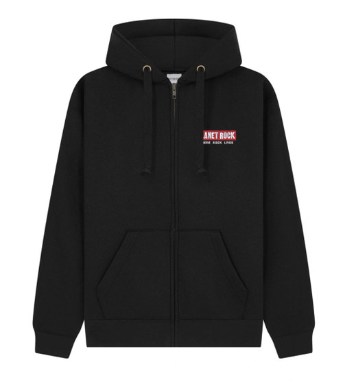 Planet Rock 'Embroidered Logo' (Black) Zip Up Hoodie