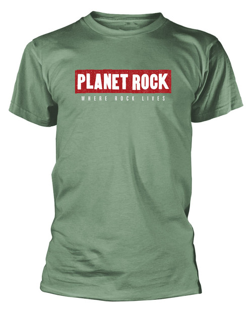 Planet Rock 'Logo' (Heather Military Green) T-Shirt