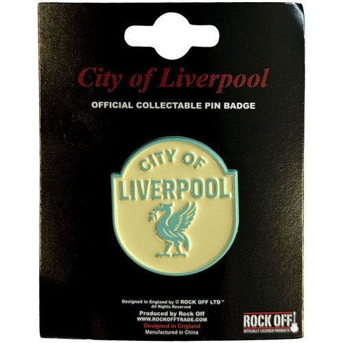 Rock Off 'City Of Liverpool Emblem Cyan' Pin Badge